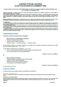 Contrat de location vide PDF gratuit
