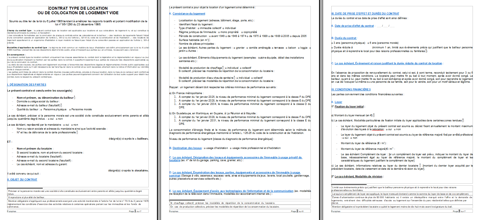Le bail locatif pour particuliers